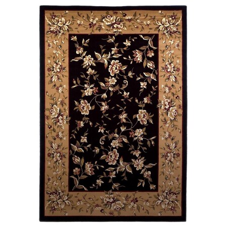 Homeroots 3 ft. 3 in. x 4 ft. 11 in. Polypropylene Black & Beige Area Rug 353618
